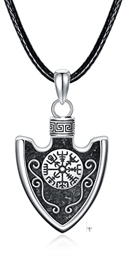 Sterling Silber Eulen/Elefant/Rabe/Kreuz/Pfeilspitze/Rinder Anhänger Halskette/Urnen Halskette Viking Vintage Kette Schmuck Geschenke für Herren Damen