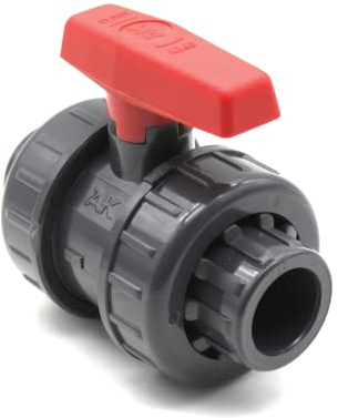 DOJA Barcelona | PVC-Ventil 25 | Doppelter Wasserhahn zum Kleben | Ø 25 mm x PN 10 | Kugelventil aus PVC | für Kunststoffwanne, Anschluss Gartenschlauch, Poolpumpe, Kleber etc.