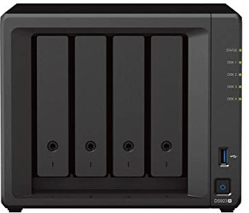 Synology DS923+ - Estación de disco NAS de 4 bahías (AMD Ryzen™ 4 hilos R1600 de doble núcleo, 4 GB Ram 2xRJ-45 1GbE) con 4 discos duros Synology Enterprise de 8 TB (HAT5310-8T)
