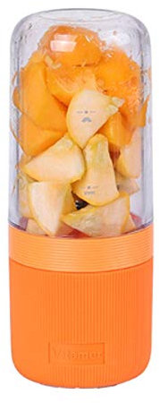 Exprimidor portátil de 400 ml recargable por USB, mezclador multifunción para zumos de vegetales, batidos, extractor de frutas (color Nero)