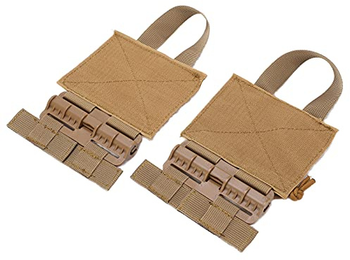 SUNGOOYUE 2PCS Quick Release Buckle Set, Outdoor Quick Release Kummerbund MOLLE Removal Buckle Nylon Portable Quick Removal Buckle Set (Bräunen)