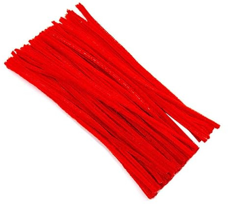 Pack of 25/50/100/250/500 30cm Pipe Cleaners for Arts & Crafts [Red, Pack of 25]