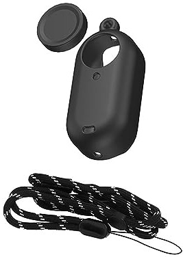 LICHIFIT Silicone Protective Case Set for Insta360 GO 3 Action Camera Housing Soft Shell Cover Skin + Lens Cap + Neck Strap Lanyard Accessories