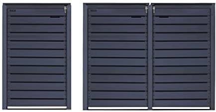 Mülltonnenbox Mülltonnenverkleidung Holz 120 für 3 KLEINE Tonnen anthrazit inkl. Rückwand vorimprägniert Müllcontainer Mülltonnenschrank Mülltonne Hamburg