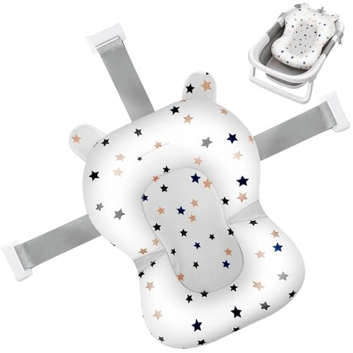 Cojin Bañera Bebe Plegable Adaptador Bañera para Bebé Reductor Asiento Hamaca Recién Nacido Universal Almohada Esponja Tina Almohadilla Malla Soporte Estrella Cojín Ducha Bebe,Cojin De Baño Bebe