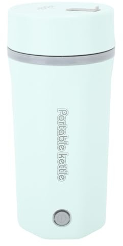 Bollitore Elettrico da Viaggio Portatile, 300 W, 500 Ml, Acciaio Inossidabile 304, Mini Piccola Caldaia Automatica per Acqua Calda per caffè, tè, Latte (Verde Chiaro)