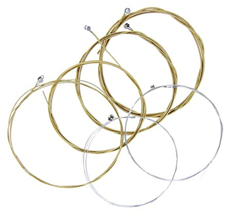 Gitarrensaiten für Folk Gitarre 6 Stück Nickel Steel Schwarz | Leicht Austauschbar, Benutzerfreundliches Design, Ersatzsaite für Akustikgitarre, Passend als Zubehör für Musiker
