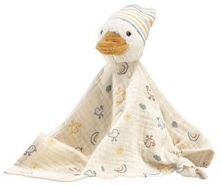 Sterntaler Kuscheltuch Ente Edda Lou aus Musselin, mit Rassel, Schnuffeltuch, Trösterchen für Jungen und Mädchen