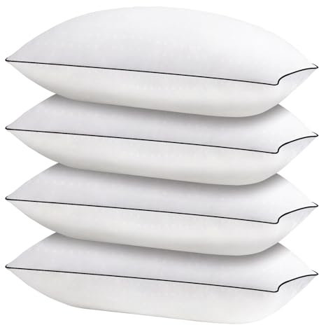 HIMOON Bed Pillows for Sleeping 4 Pack,Standard Size Cooling Pillows Set of 4,Top-end Microfiber Cover for Side Stomach Back Sleepers