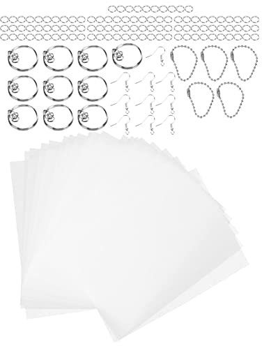Shrinky Dink Sheets Set, 50-teiliges Blanko-Schrumpffolien-Set Mit Schlüsselringen, Biegeringen, Ohrringen, Haken, DIY-Zubehör Für Kunsthandwerk Und Schmuckherstellung