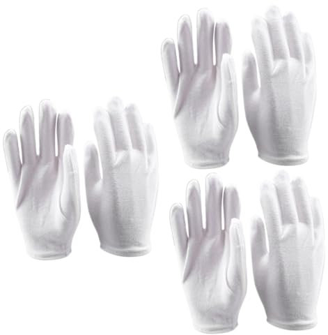 Hemobllo 18 Stk feuchtigkeitsspendende Handschuhe Arbeitshandschuhe Industriehandschuhe Sicherheitshandschuhe Dicker Schnitt Baumwoll-Handschuhe Weiß