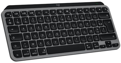 Logitech MX Keys Mini for Mac: Clavier sans Fil Minimaliste | MacBook Pro/Air, iMac, iPad, compact, Bluetooth, touches rétroéclairées, USB-C, saisie rapide/fluide, AZERTY FR - Gris
