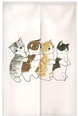 tür Vorhang 2x42.5x150cm Niedliche Katze Room Divider,Japanese Style Door Curtain Restaurant Entrance Hanging,Half Curtain Decorative Curtains,Küche Shop Tür Halber Vorhang