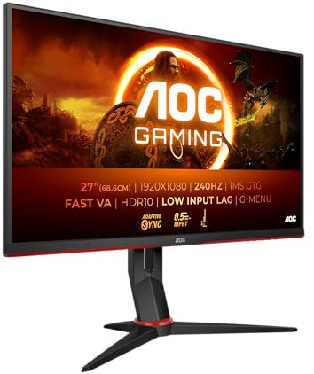 AOC Gaming 27G2ZN3-27 Zoll Monitor, 240 Hz, 0.5 ms, FreeSync Premium (1920x1080, HDMI, DisplayPort) schwarz/rot