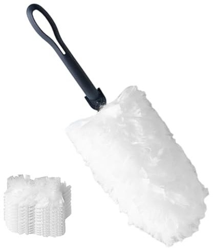 Obesntln Pulitore per ventilatore a soffitto, spolverino | Pulitore manuale in microfibra per ragnatele, detergente per la casa, pennello elettrostatico con 10 testine di ricambio per finestre, mobili