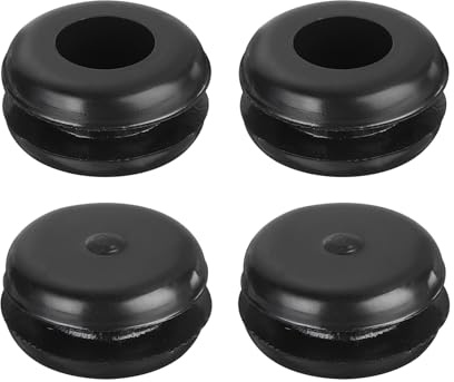 sourcing map 70Pcs Rubber Grommets 2/8 (8mm) Drill Hole, 1/4 (6mm) ID Double Sided Hole Plugs Ring Gasket for Firewall Cable Wire Protecting, Black