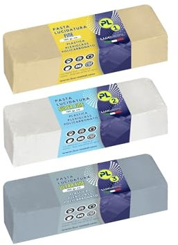 Lux Metal - Kit 3 Pâte de Polissage Abrasive pour Plastique 150 gr PL1-PL2-PL3 (Fine-S.Fine-Ultra Fine) Polissage Transparent Plexiglas Polycarbonate Polissage Plastique Supprimer les Rayures Renouvel
