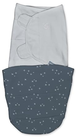 Ingenuity SwaddleMe Ganzjahres Baby Pucksack 0-3 Monate, 2 Wendeschichten, 1,0-2,5 TOG - 1er Pack - Stardust