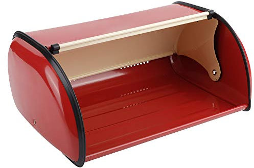 AKLOSIPY Support de la Boîte à Pain en Métal Rouge, Conteneur de Stockage de Cuisine de Grande capacité pour Le Pain (AKLOSIPYfs9h1zpoib-01)