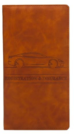 Portatarjetas de registro y seguro de automóvil, Portadocumentos de automóvil para tarjetas - Funda tipo cartera de cuero para licencia de coche,Organizador de estuche tipo billetera con costuras unif