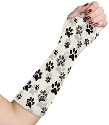 Rnyleeg Cast Cover for Sport Dog Paw Prints Lightweight Arm Plaster Cover for Women Men Boys Girls Reusable Elastic Cast Cover for Bandage
