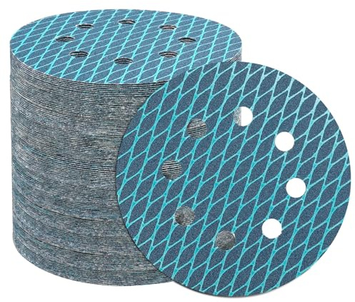 STEBRUAM 100 Stück 125mm Schleifpapier Mit Körnung 120 | Schleifscheiben 125mm Klett Diamant Form Schleifpads High Density Beflockungs Rückseite für Exzenterschleifer
