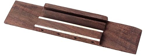 OFFSCH 4-saitige Gitarrenbrücke für Klassische Gitarre und Bass Ersatzteil Braun für Reparatur und Klangverbesserung