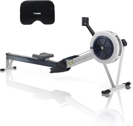 Concept2 RowErg Indoor Rowing Machine - PM5 Monitor, Device Holder, Adjustable Air Resistance, Easy Storage with FitXion Seat Cushion (Gray)