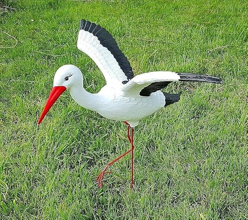 Cigogne Volante de Jardin H: 75cm – Décoration extérieure Sculpture Statue Figure