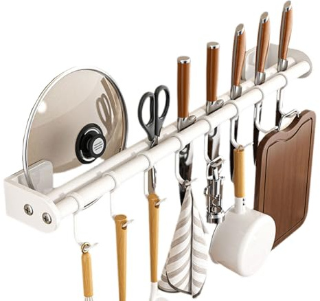Wansiman Porta Utensili da Cucina,Portautensili da Cucina Autoadesivo,Barra Portautensili Cucina,Porta Utensili Cucina Senza Forare,Appendi Utensili da Cucina,Regolabili,per Cucina