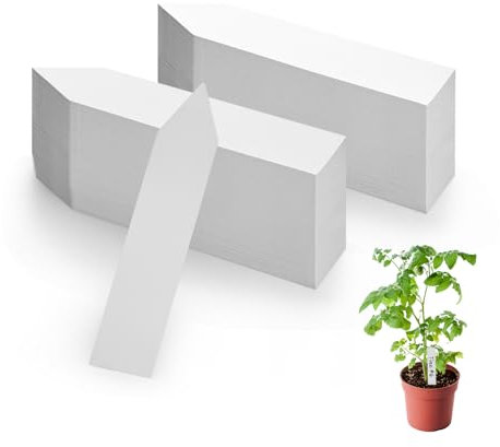 Pflanzenschilder zum Beschriften PVC Plastik Pflanzschilder Draussen Wetterfest Pflanzenstecker für Gewächshaus,Gemüsegarten,Heimischen Garten- 200 Stück,10x2CM