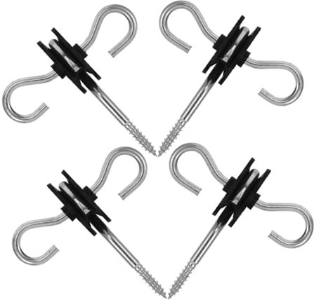 YARNOW 4pcs Electric Fence Gate Handle Kit Screw-in Insulators for Wood Posts Essential for Ranch and Garden Fencing Wire Connectors