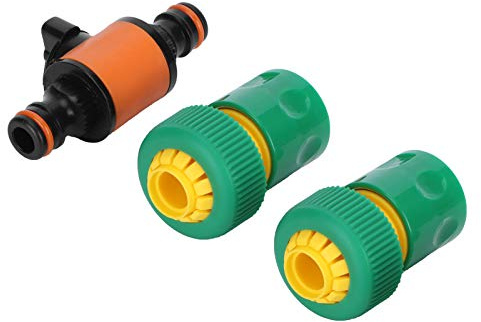 Hose Repair Kit, Ball Valve Garden 3PCS /Set Hose Connector, Garden Watering Connectors for Farms Garden Beds (1 Ball Valve + 2 six-Point Fast Two-Way Pacifier)