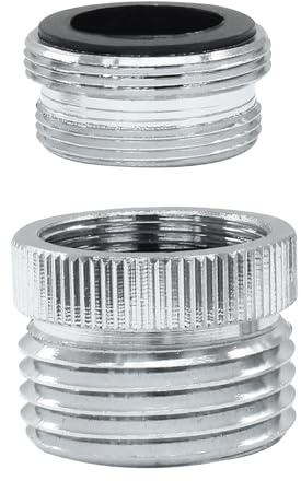 HARSKIYER Wasserhahnadapter mit Belüfter, Messing Wasserhahn auf 3/4 Zoll Gartenschlauchadapter, Chrom Finish Spülenschlauchaufsatz für Küche, Bad, Garten