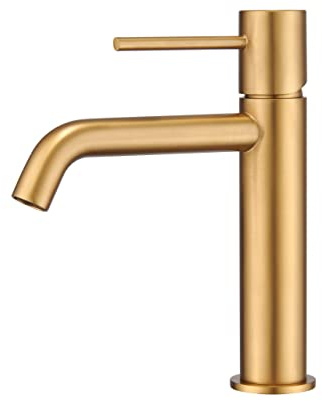 MICE - Robinet mitigeur de lavabo en laiton - 2 voies eau froide/chaude - Robinetterie de salle de bain pour lavabo couleur noir mat (or mat)