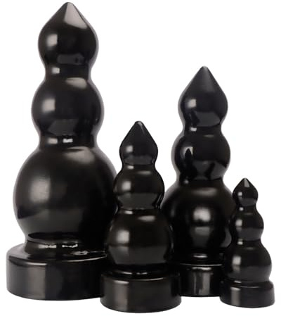 Soarvlorfy 3 Kugeln Riesen Buttplug XXL Dildo Groß Analkugeln mit Saugnapf Anus Dilatator Analdildo Prostata Massagegerät Analplug G-Punkt Masturbation Sex Spielzeug für Männer Frauen,Schwarz,S