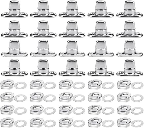 Gokelomg 20 set di fermaglio Twist Lock di marino con occhiello e perno, per chiusura in tela con pulsanti a rotazione, facile da usare