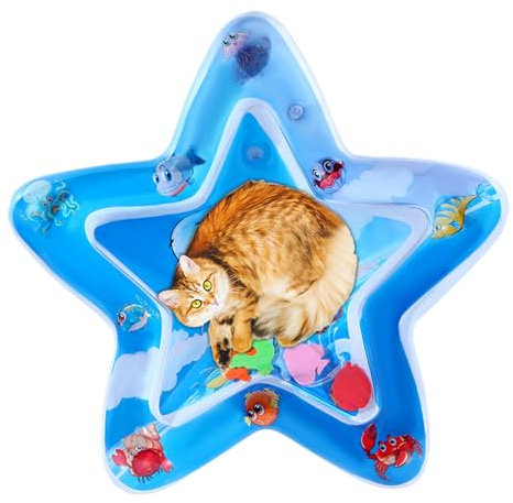 Haustier Wasserkissen | Faltbare Katzen Wasserspielmatte - Aufblasbare Kriechunterlage Als Strapazierfähiges Haustierzubehör Für Outdoor Reisen, Schlafen Im Haus, Familien Und Alle Altersklassen Bei