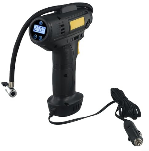 Compressore d'aria per auto con valvola in metallo a connessione rapida, strumento essenziale per l'assistenza stradale (modello puntatore)