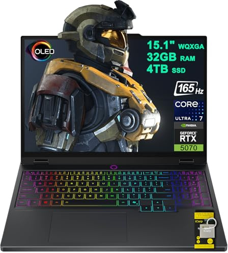 Lenovo Legion 5 AI-Powered Gaming Laptop 15.1 WQXGA 2560x1600 OLED 165Hz Intel 20-core Ultra 7 255HX (>i9-14900HX) 32GB RAM 4TB SSD GeForce RTX 5070 DLSS4 (Up to 798 AI Tops) Backlit Win11 ICP Hub