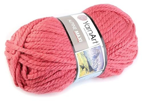 cyclingcolors Acryl-Strickgarn, Wollknäuel, Strickpullover, Weste, Socken, Schal, Mütze, Häkeln, 250 g, Länge 105 m, Koralle