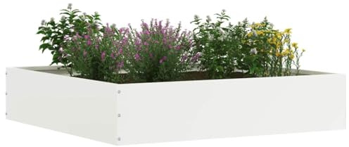 vidaXL Rasenkante 60 x 60 x 13 cm Stahl Weiß