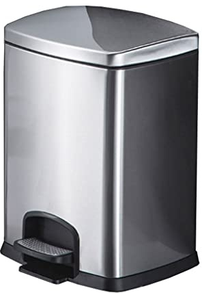 Générique Poubelle en Acier Inoxydable à Pédale - Grande Capacité, Couvercle, pour Cuisine, Salle de Bain, Salon - 12 L