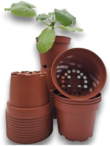 Verdonia 30 Pots Plastique10.5cm pour Semis, Repiquage, Bouturage Réutilisables et Résistants - Pots Pratiques avec Trous de Drainage – Pot en Plastique injecté pour Culture des Jeunes Plantes