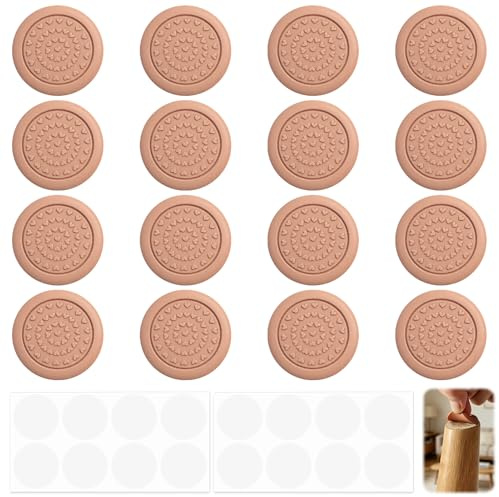 Lot de 16 Patins Antidérapants Caoutchouc Autocollants, Imperméables Silencieux, pour Planches à Découper Tables et Plans de Travail, Stabilité Protection Sécurité