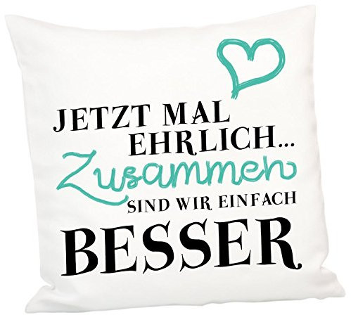 Geschenke 24: Kissen - Jetzt mal ehrlich - Romantisches Sofakissen Zierkissen Deko Kissen - Herzgeschenke für, Partner Geschenke