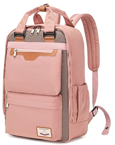 Myhozee Rucksack Damen, Wasserdichter Laptop Rucksäcke Daypack Schulrucksack für Frauen/Männer Lässiger Backpack Schule Freizeit Uni Arbeit mit–Anti Diebstahl Tascheperfekt, Rosa