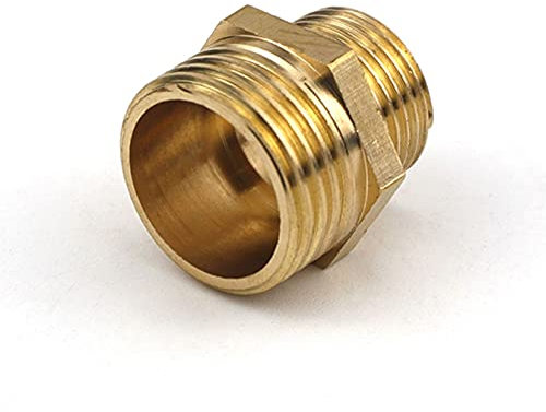 Lnanqing-Brass Adapter Brass Pipe Fitting Hex Nipple 1/8 1/4'' 3/8'' 1/2''Male Thread Coupler Connector Copper, Garden Hose Connector (Thread Specification : 02 to 03)