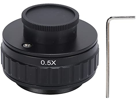 Adattatore per Microscopio 0,5X Lega di Montaggio a C + Materiale in Vetro Ottico per Adattatori di Interfaccia per Stereomicroscopio Trinoculare