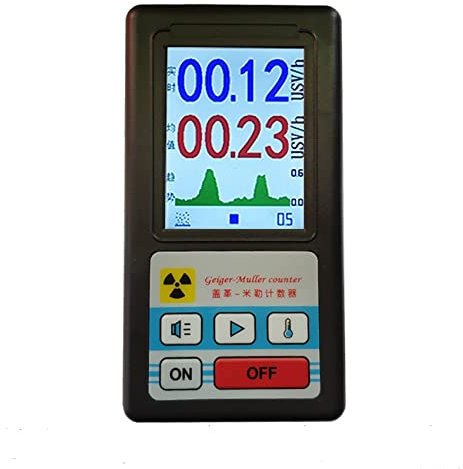 MYENA Atomabstrahlungsdetektor, Geigerzähler Alpha, BR-6 Geigerzähler Beta Gamma Röntgendetektordosimeter für medizinische Fabrikumgebungsmonitor,Schwarz